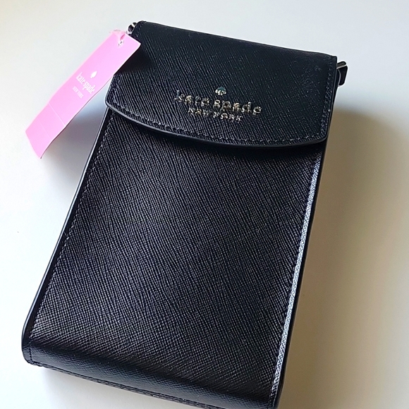 NWT KATE SPADE saffiano leather black crossbody - Picture 3 of 11